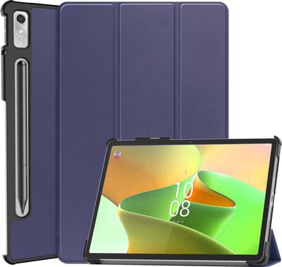 Hoesje Geschikt voor Lenovo Tab P11 Pro - Dun & Stevig - Trifold Bookcase - Hard Cover Case - Met Uitsparing Geschikt voor Lenovo Pen - Hardcover Book - Tablet Hoes - Donkerblauw