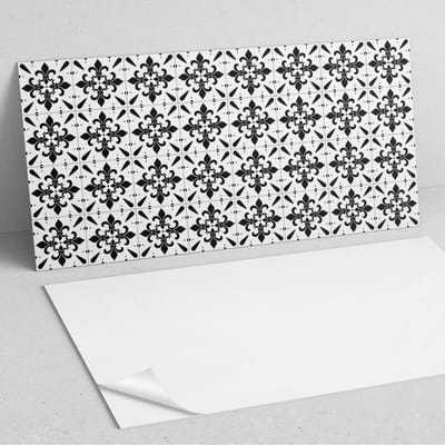 Coloray Wandpanelen Zelfklevend - Gekruiste bloemenpatronen PVC Wandpaneel - 100 cm x 50 cm - Zwart Wandbekleding Zelfklevend - 1 stuk - Mozaïeken Wandpanelen Zelfklevend - Keuken Wandpanelen - Wandpanelen Badkamer