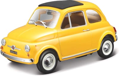 Bburago FIAT 500 - Modelauto - Schaal 1:24 - Geel