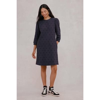 White Stuff Amy Flock Jersey Dress Grey Multi Größe: 14 | Blusenkleider Outlet | Damen | Grau