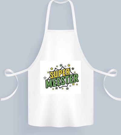 Akyol - super meester Keukenschort - Meester - een meester - school - verjaardagscadeau - afscheidscadeau - kado - gift - 82 bij 71 cm