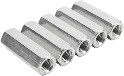 Dailygoods- Koppelingsmoeren 5Pcs - Zeskantmoeren - M12x1.75 - 304 Roestvrij Staal - Binnen/Buiten Gebruik - 60mm Lengte - Zeskantmoer