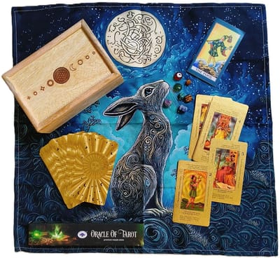 Tarot set Full Moon - Tarotdeck in luxe doos en chakra stenen - Tarot Kado Set - Tarotkaarten