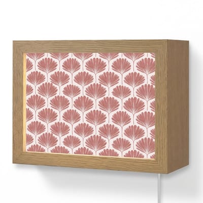 Wandlamp 20x15 cm - Oplaadbaar - Waaier - Motief - Terra - Wandlampen binnen woonkamer - Slaapkamer lamp met kabel - Decoratieve nachtlamp - Vloerlamp snoer