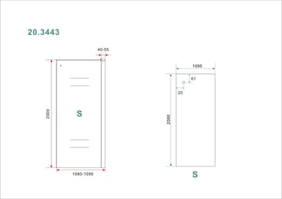 Wiesbaden Side zijwand voor Puerta en Slide nisdeur 1100 x 2000 x 8 mm nano helder glas/chroom