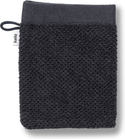 Washandje, 15 x 21 cm, Zwart, Organic Katoen - Kela | Lavinia
