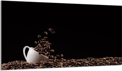TMK ArtDeko - Serie Koffie - Glazen Beschermplaat - 90x52 cm - Hittebestendig