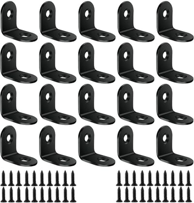 Dailygoods- Hoekklemmen 20 stuks - Roestvrij Staal - 90 Graden - Haakse Beugel - Inclusief 40 Schroeven - Glanzend Oppervlak - Hoekverbinder