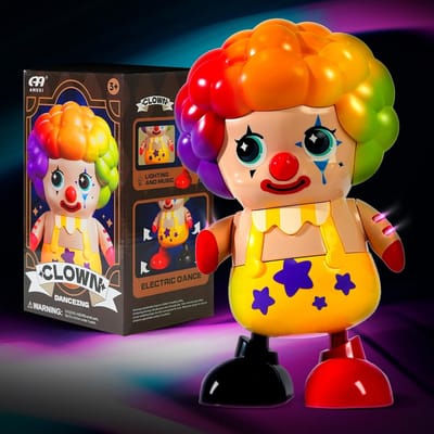 Dansende Clown Speelgoed voor Peuters & Baby's Vroeg Leren Educatief Muzikaal Lichtgevend Clown Speelgoed Halloween Decor Cadeau voor Jongens Meisjes wit