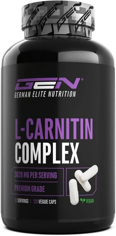 L-Carnitine Triple Complex - 3000 mg per dagelijkse portie - Premium: Complex van Acetyl-l-carnitine, L-Carnitine Tartraat & Carnitine Fumaraat - 120 Capsules - Hoge Dosis - Veganistisch