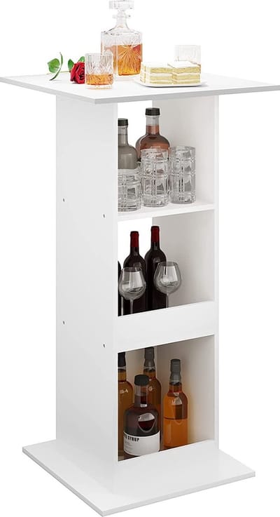 Bolt Edge Bartafel - Vierkant - Wit - Voor binnen - Met opbergruimte
