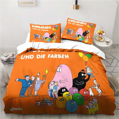 Schattige Cartoon Les Barbapapa Beddengoed Collectie Zachte Dekbedovertrek Volwassenen Kinderen Slaapkamer Enkel Dubbel King Size Bed Dekbedovertrek Kussensloop US King 264x228cm