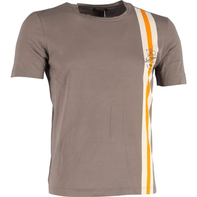 Louis Vuitton T-shirt met streepjesdetails in bruin katoen