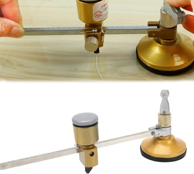 Ronde glas snijder met verstelbare kompas en zuignap voor thuisgebruik, ideaal voor glasplaten en hobbyprojecten