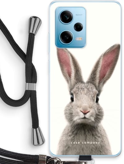 Case Company® - Hoesje met koord geschikt voor Xiaomi Redmi Note 12 Pro 5G hoesje met Koord - Daisy - Telefoonhoesje met Zwart Koord - Bescherming aan alle Kanten en Over de Schermrand