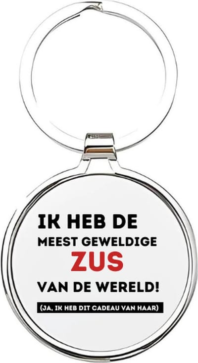 Akyol - je bent de meest geweldige zus die er is Sleutelhanger - Zus - de liefste zus - zus sleutelhanger - zussen sleutelhanger - sleutelhanger zus - familie sleutelhanger - verjaardagscadeautje - zus cadeau - sister - zusje - 4 x 7,5 CM