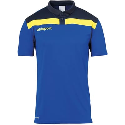 Uhlsport Offense 23 Polo Kinderen - Royal / Marine / Limoen | Maat: 140