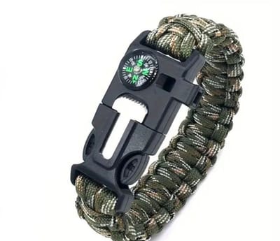 Akyol - Survival Paracord Bracelet Armband - 5 in 1 outdoor - kompas, vuursteen