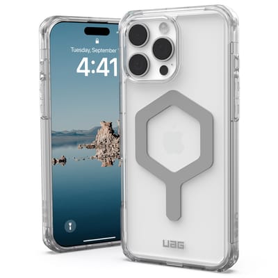 Urban Armor Gear Plyo Hoesje Geschikt voor Apple iPhone 16 Pro Max | Compatibel met MagSafe | Back Cover met Magneet | Militaire Standaard | Ice Zilver