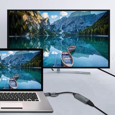 Qoltec beeldopnamekaart |   USB-C naar USB-A adapter |   HDMI |   4K 30Hz |   Aluminium