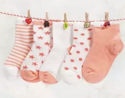 5 paar New born Baby sokken - Set Babysokjes - 0-6 maanden - Oranje Babysokken - Multipack - Kraamcadeau voor Jongen of Meisje - Babyshower Cadeau - Kraammand