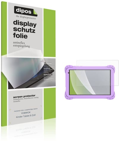 dipos – 2x Matte Beschermfolie geschikt voor YOBWOK Kinder Tablet 8 Inch | Krasbestendige & antireflecterende Screenprotector Ultra-Thin