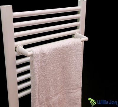 WillieJan Radiator handdoeken droog rek 950W – Wit – 1 stang – 46 cm – Radiatorbevestiging – Zonder boren