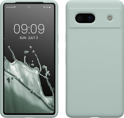 kwmobile telefoonhoesje geschikt voor Google Pixel 7a - Hoesje met siliconen coating - Smartphone case in cool mint