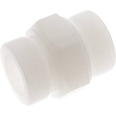 Dubbele Nippel G1 1/2'' PVDF 10bar FDA 55mm Hex