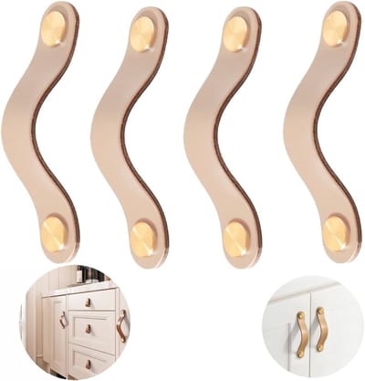 Moderne Leren Meubelgrepen voor Keukenkasten en Deuren - 4 Stuks, 160mm, Duurzaam en Stijlvol Design