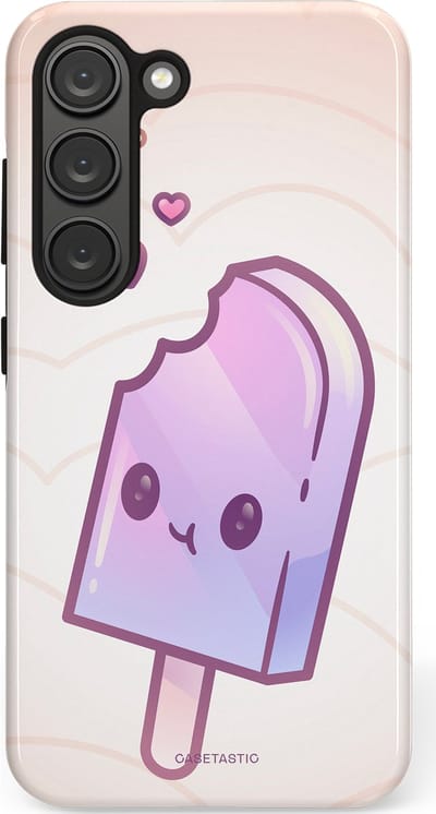 Casetastic Hoesje Geschikt voor Samsung S23 - Stijlvolle Beschermende Duo-layer Case - Zacht Paars IJs