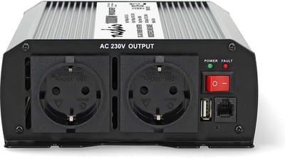 Nedis Auto Omvormer 1000W – 24V / 230V – 2x Stopcontact & 1x USB Oplaadpoort – Gemodificeerde Sinusgolf – Spanningsomvormer