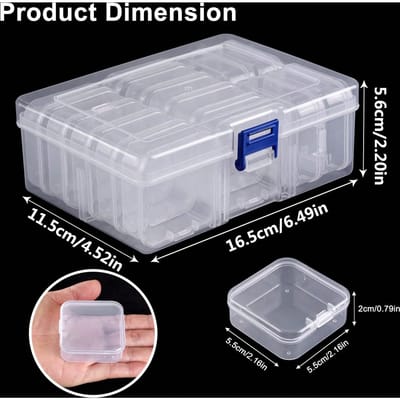 Boîte de rangement transparente, Contenant pour boîte à outils de peinture diamant, Convient pour l'art DIY, l'artisanat, les accessoires de bijoux, les pilules, la couture default white