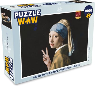 Puzzel Meisje met de parel - Vermeer - Peace - Legpuzzel - Puzzel 1000 stukjes volwassenen