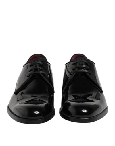 Dolce & Gabbana Zwarte Leren Veterschoenen voor Mannen Derby Formeel