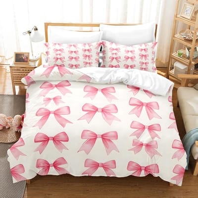 Ensembles de literie à nœud papillon de style populaire Doux et doux pour la peau Draps et housses de couette Confortables et charmants Convient à tous les âges EU King 240x220cm