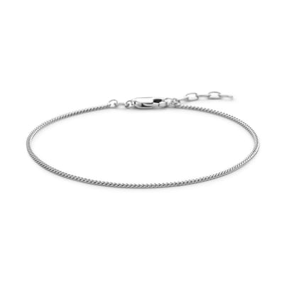 Zilver Gerhodineerd Armband Gourmette 4-Zijdes Geslepen 1,4 Mm 19 + 2 Cm (Heren Lengte) 1337021