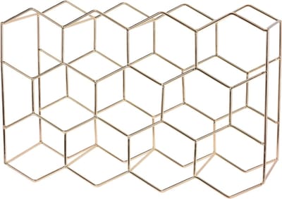 Wijnrek 44,5 x 15 x 29,5 cm - Geschikt voor 11 flessen - Goud Metaal