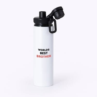 Hacebo® - worlds best brother waterfles met draaidop zwart - Broer - de beste broer - verjaardagscadeau - verjaardag - cadeau - cadeautje voor broer - broer artikelen - kado - geschenk - gift - water fles - 850ML