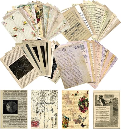 Vintage Stickers voor Scrapbooking en Creatieve Projecten - 120 Vellen Decoratief Papier voor Ambachten en Herinneringsalbums