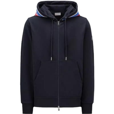 Moncler Effen Kleur Met Capuchon En Trekkoord Pullover Lange Mouwen Sweatshirt Heren sweatshirt Donkerblauw I10918G00054899YE778 S black