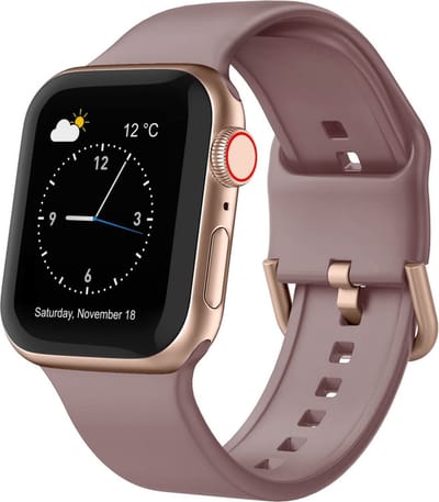 Siliconen bandje - geschikt voor Apple Watch series 1/2/3/4/5/6/7/8/9/10/11/ SE (1,2,3) / Ultra (1,2,3) met maat 44 mm / 45 mm / 46 mm / 49 mm - Bruin