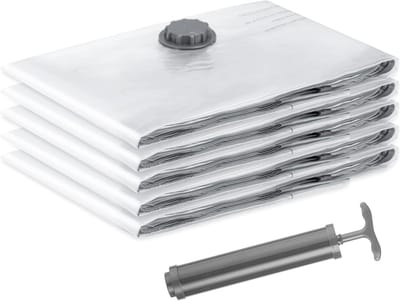Famanu – Vacuümzakken voor kleding - 5 stuks - 60 x 80 cm - BPA-vrij - vacuümzakken voor kleding - kussens en jassen - vacuümzakken