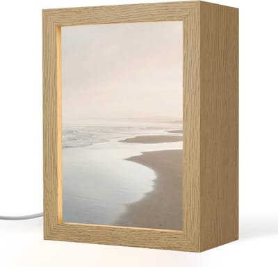Tafellamp 15x20 cm - LED lamp - Kustlijn - Strand - Oceaan - Decoratieve tafellampen - Dimbaar - Tafellampje slaapkamer - Woonkamer binnen