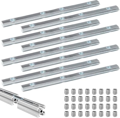 Aluminium Profielverbinders 20x20mm - 8 Stuks, Verstevigde Verbindingen met Schroeven voor Profielaccessoires en Staalconstructies
