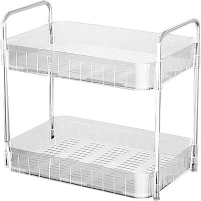 Bekerdroogrek met Afdruipbak Aanrecht Opbergrek Bekerstation Organizer voor Huiskeuken Double Layer