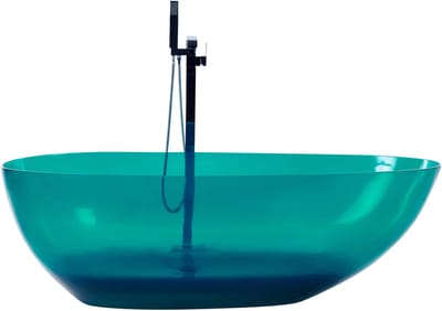 BLANCARENA - Vrijstaande badkuip - Blauwgroen - Solid surface