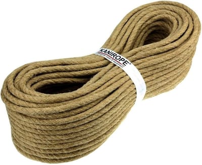 Duurzaam Jute Touw 10mm x 20m - 3-voudig Gedraaid Natuurlijk & Zacht