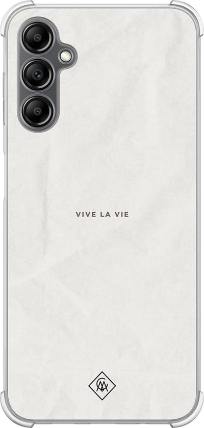 Casimoda® hoesje - Geschikt voor Samsung Galaxy A14 5G - Vive La Vie - Shockproof case - Extra sterk - TPU/polycarbonaat - Multi, Transparant