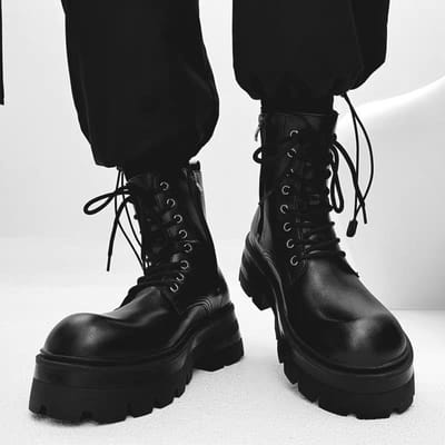 Lente en Zomer Leer Cos Verhogende Mannen Grote Hoofd Trendy Knappe Chelsea Boots 8cm 43 gray